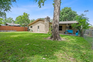 Large yard with amazing tree that backs to Little Walnut Creek
