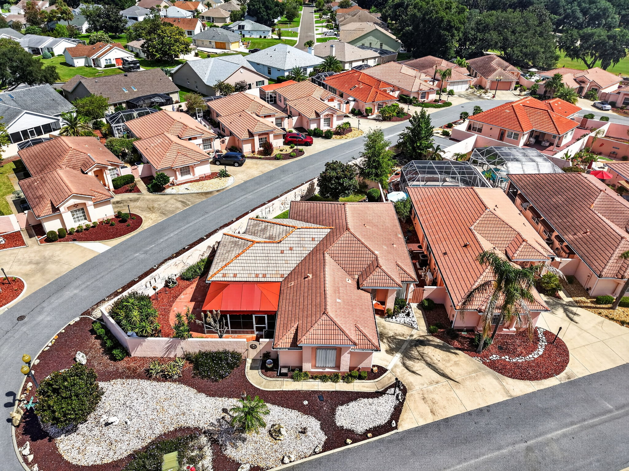 Aerial Front Elevation with Large Corner Lot