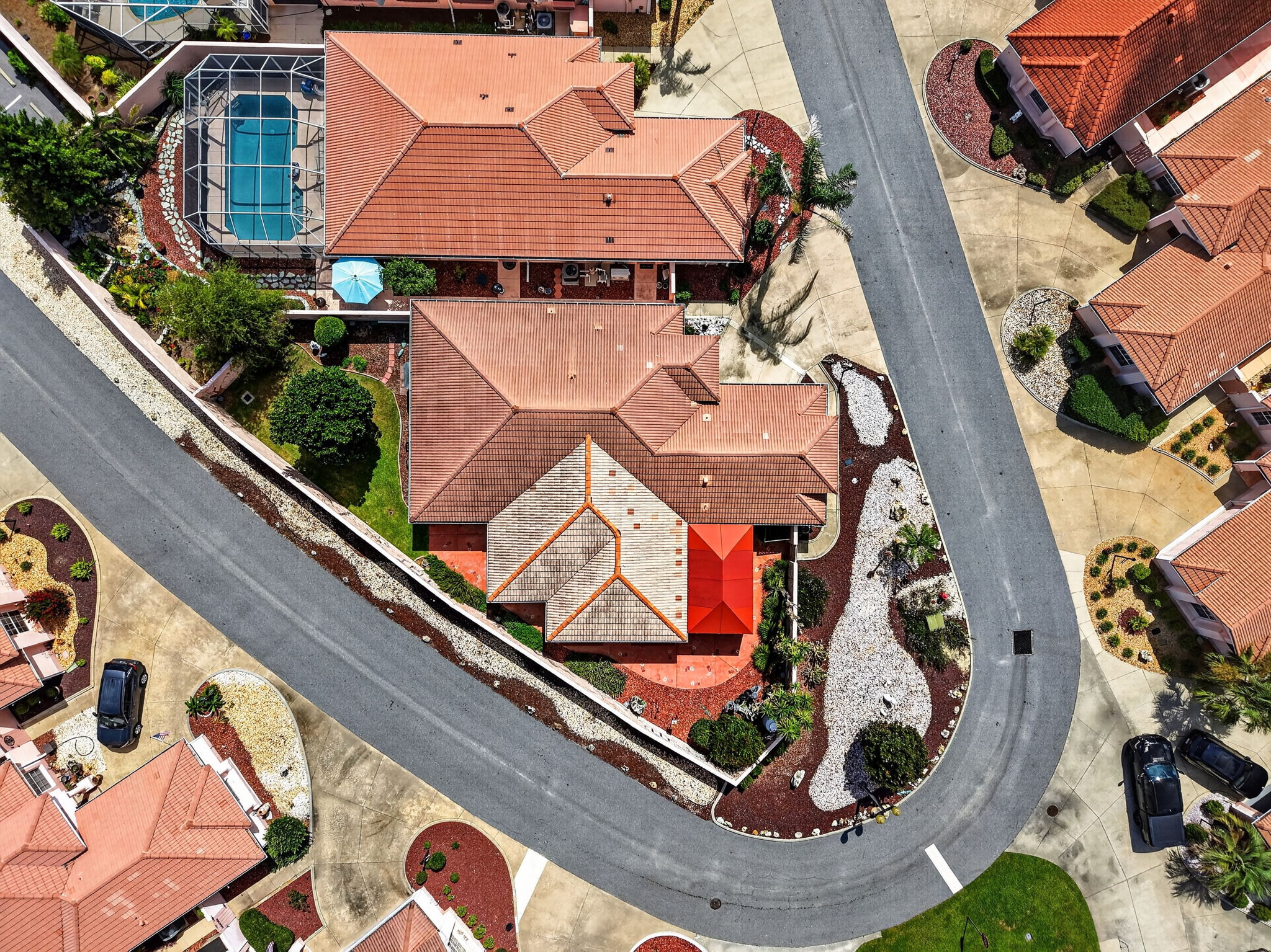 Aerial Side Elevation with Large Corner Lot
