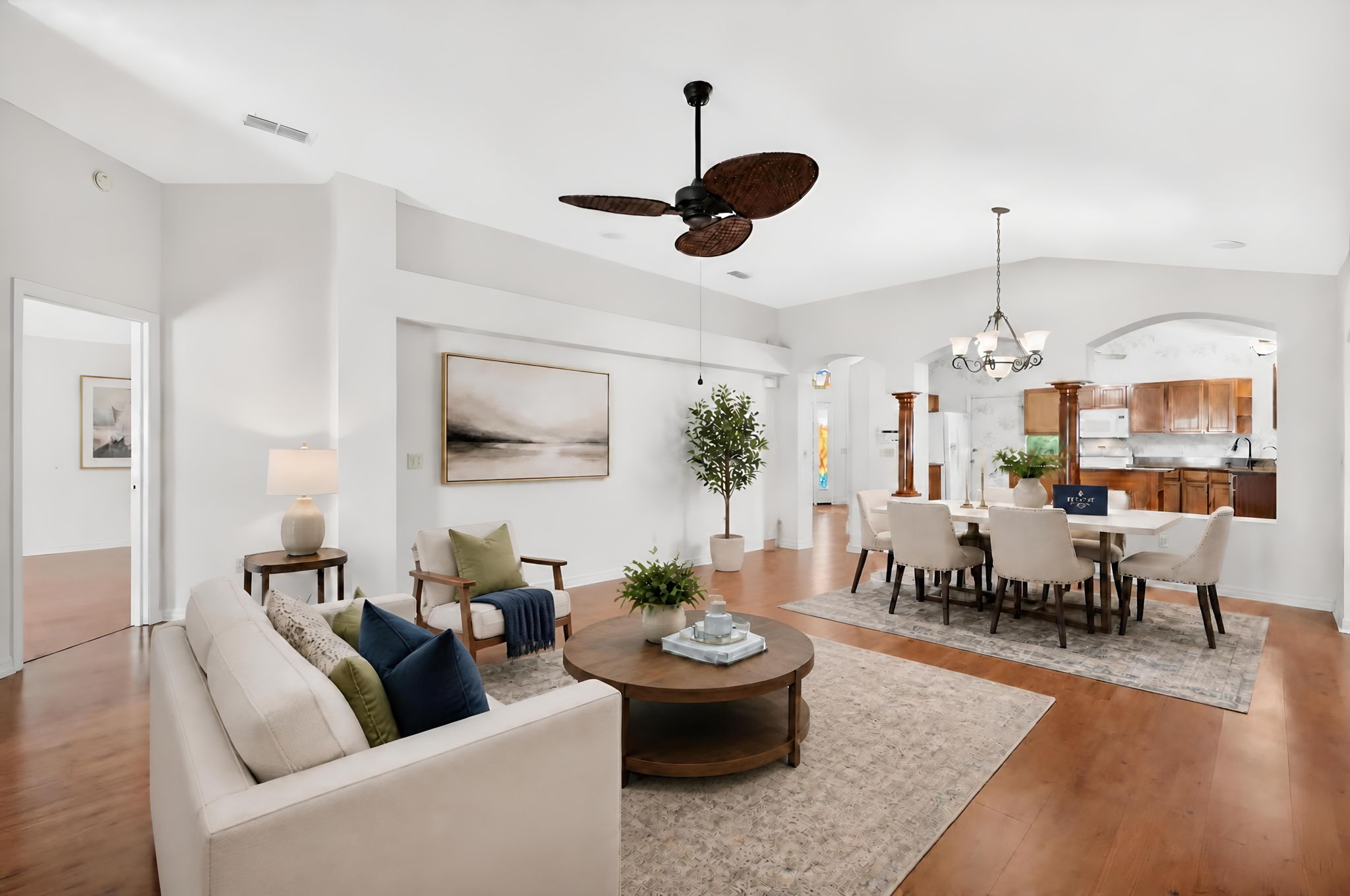 Living, Dining, and Kitchen-Virtually Staged