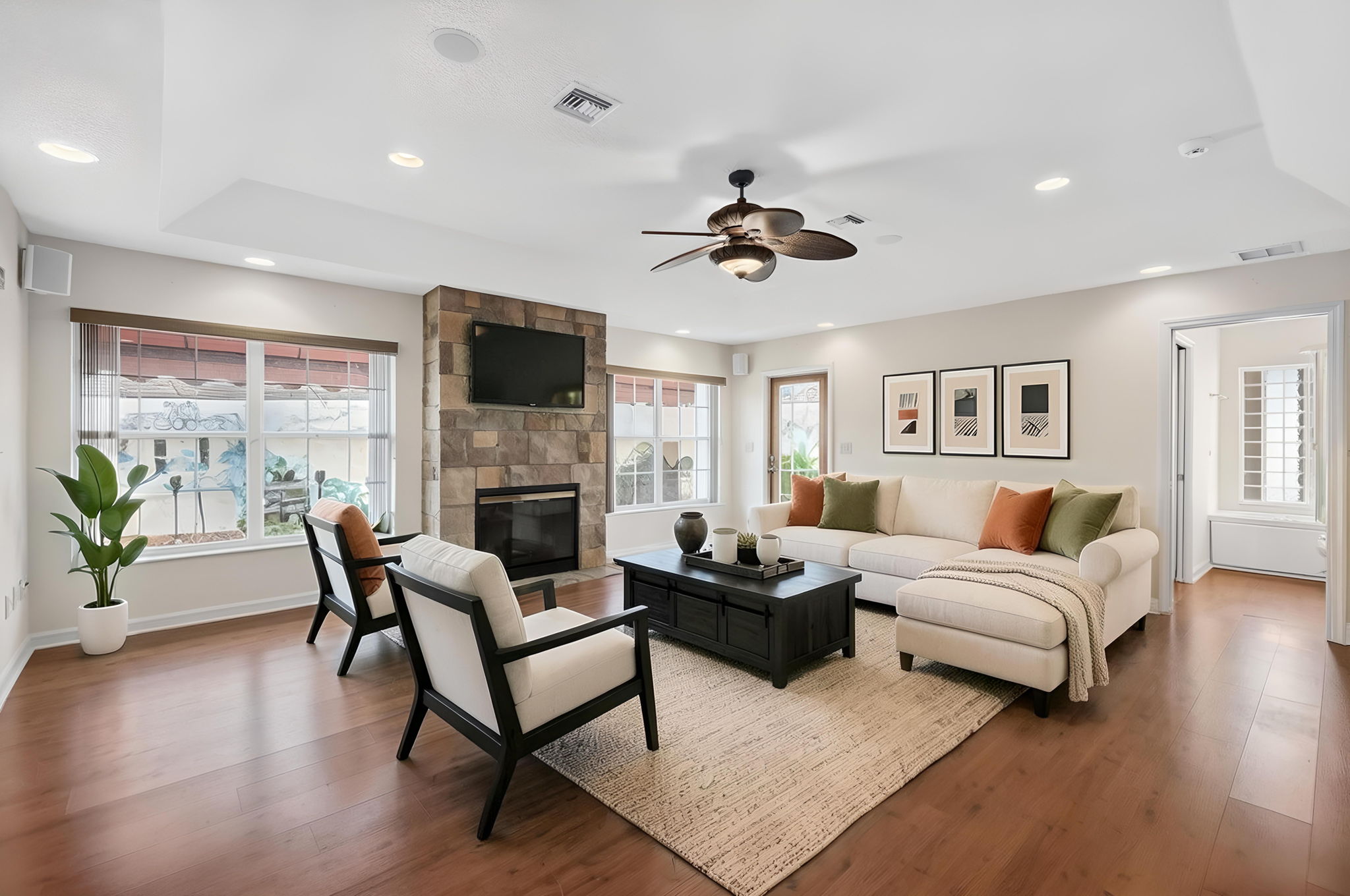 Family Room-Virtually Staged