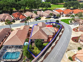 Aerial Rear Elevation with Property Lines and Large Corner Lot