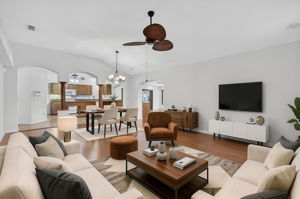 Living, Dining, and Kitchen-Virtually Staged