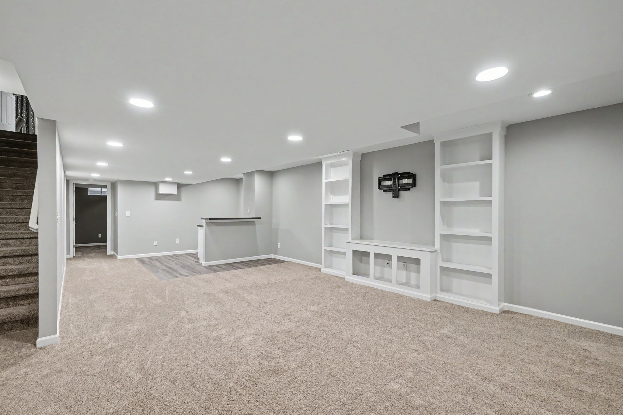 Recently finished lower level recreation room