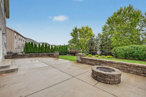 Expanded patio and firepit is perfect for entertaining family and friends.