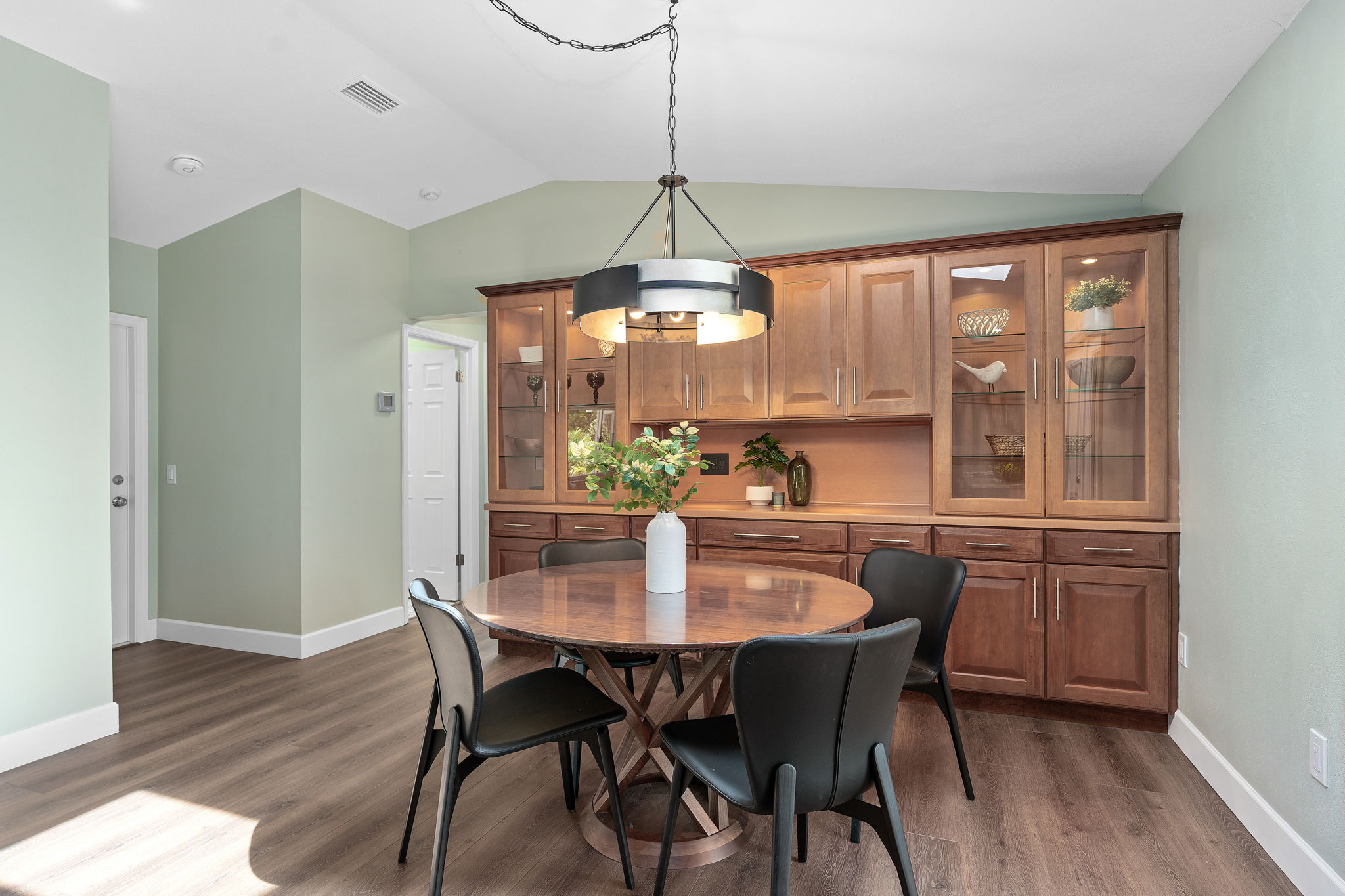 Custom built-in cabinet with interior lighting for glass display to show off your treasures