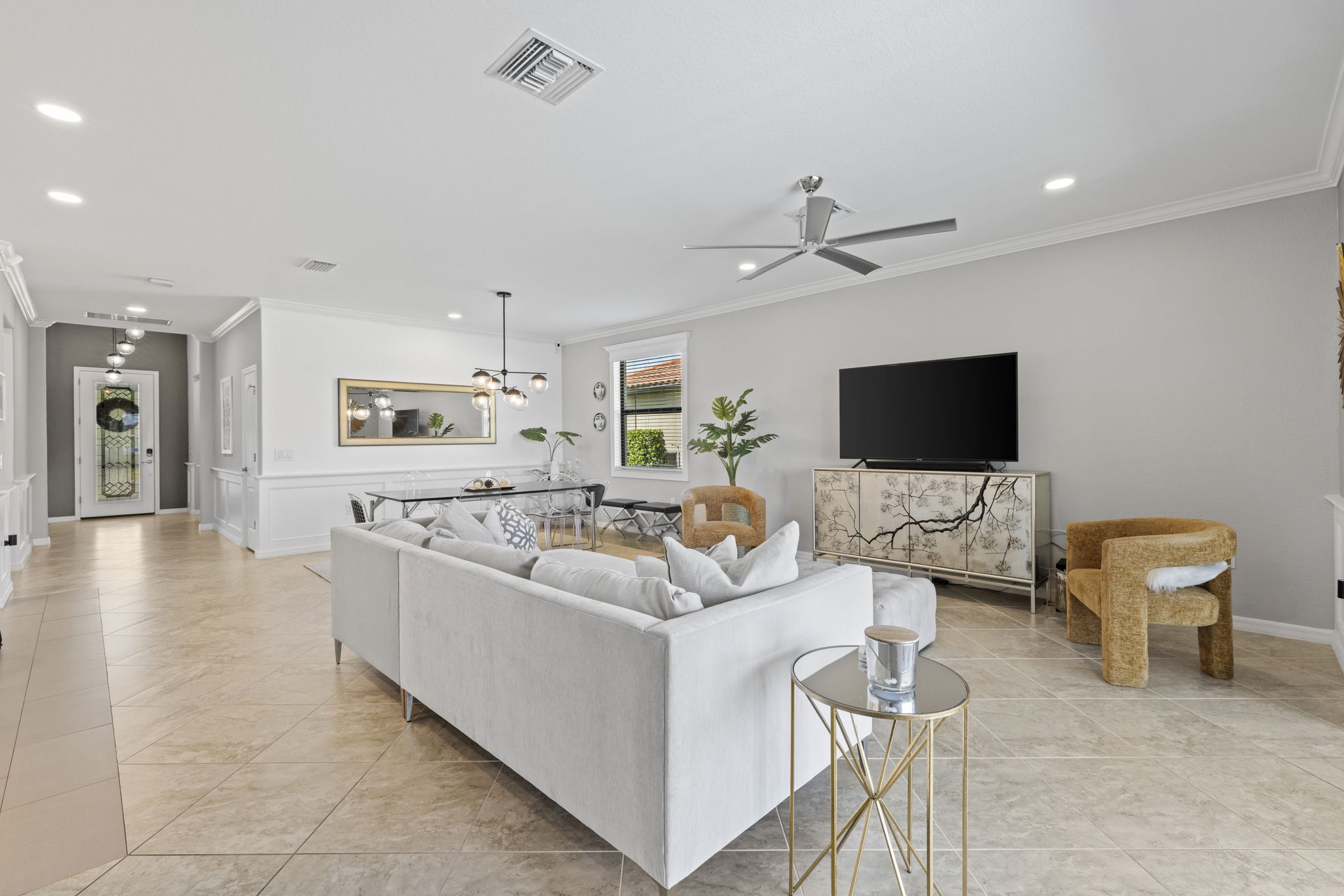 Entry and living dining room