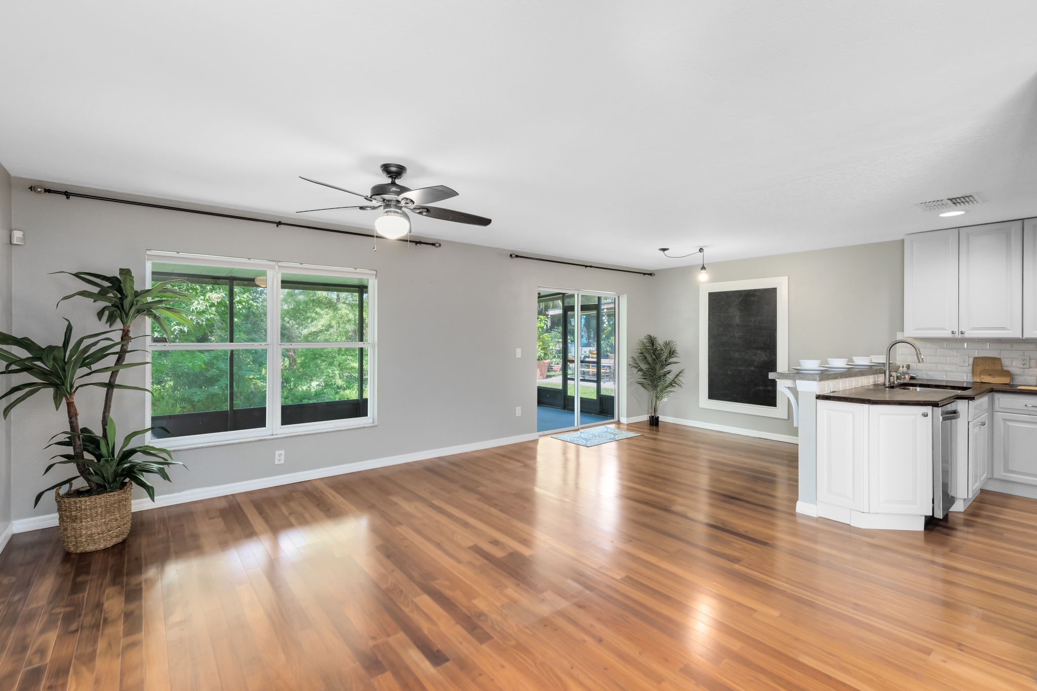 Living Room with View to Kitchen Nook