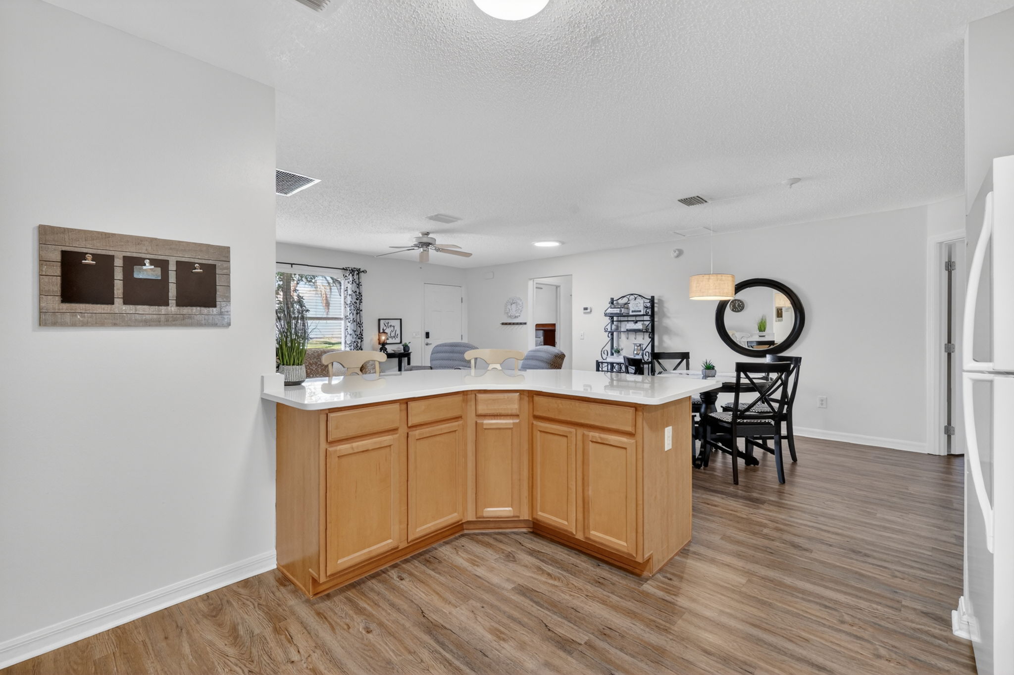 Kitchen, Dining, and Living Rooms