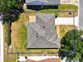 Aerial with Property Lines and ROOM FOR A POOL!