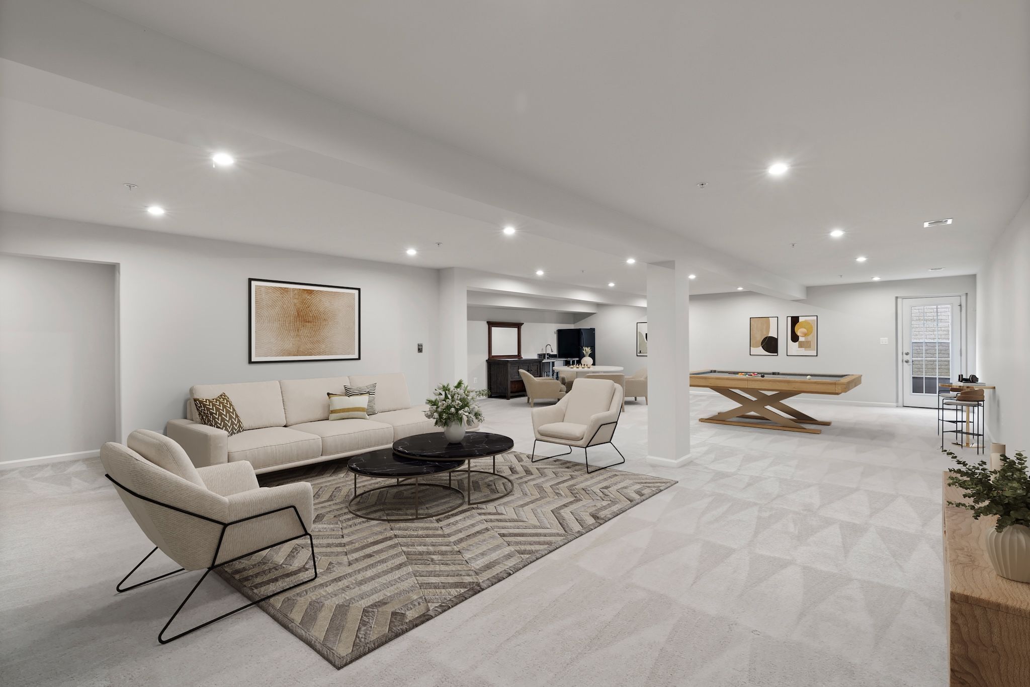 Lower Level Rec Room - Virtually Staged