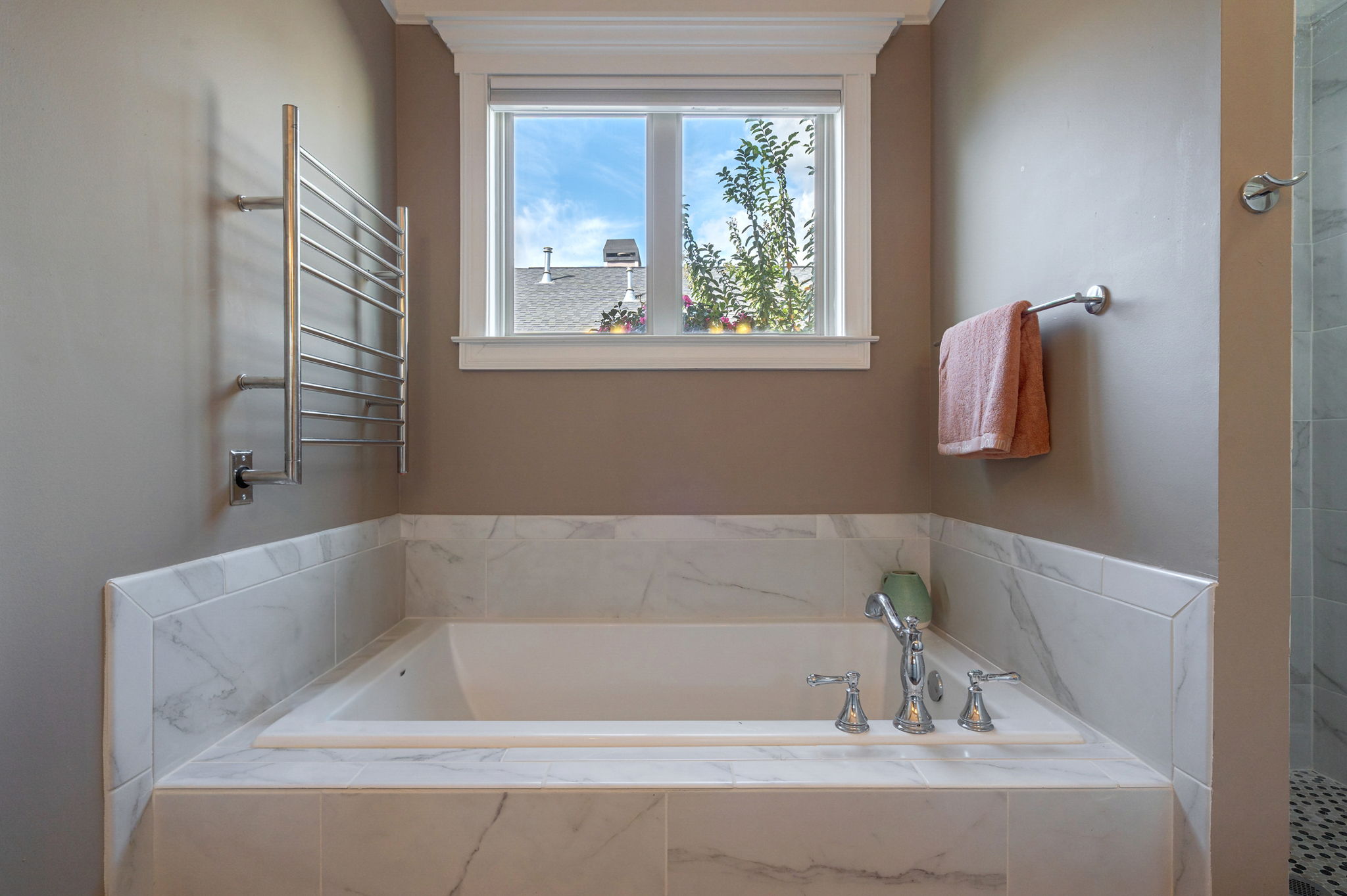 Primary Bathroom with heated towel rod (garden tub)
