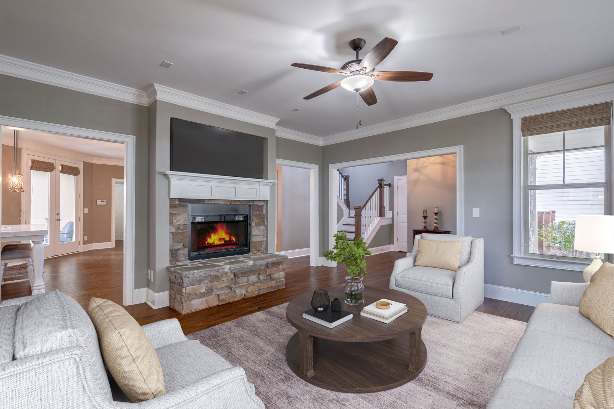 Living Room with gas fireplace
