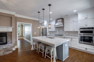 Kitchen with gas range