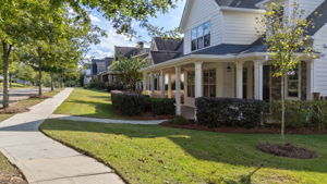 Sidewalk lined neighborhood streets