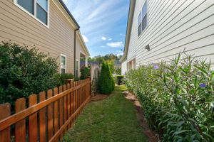 Side yard, fenced (porch side)