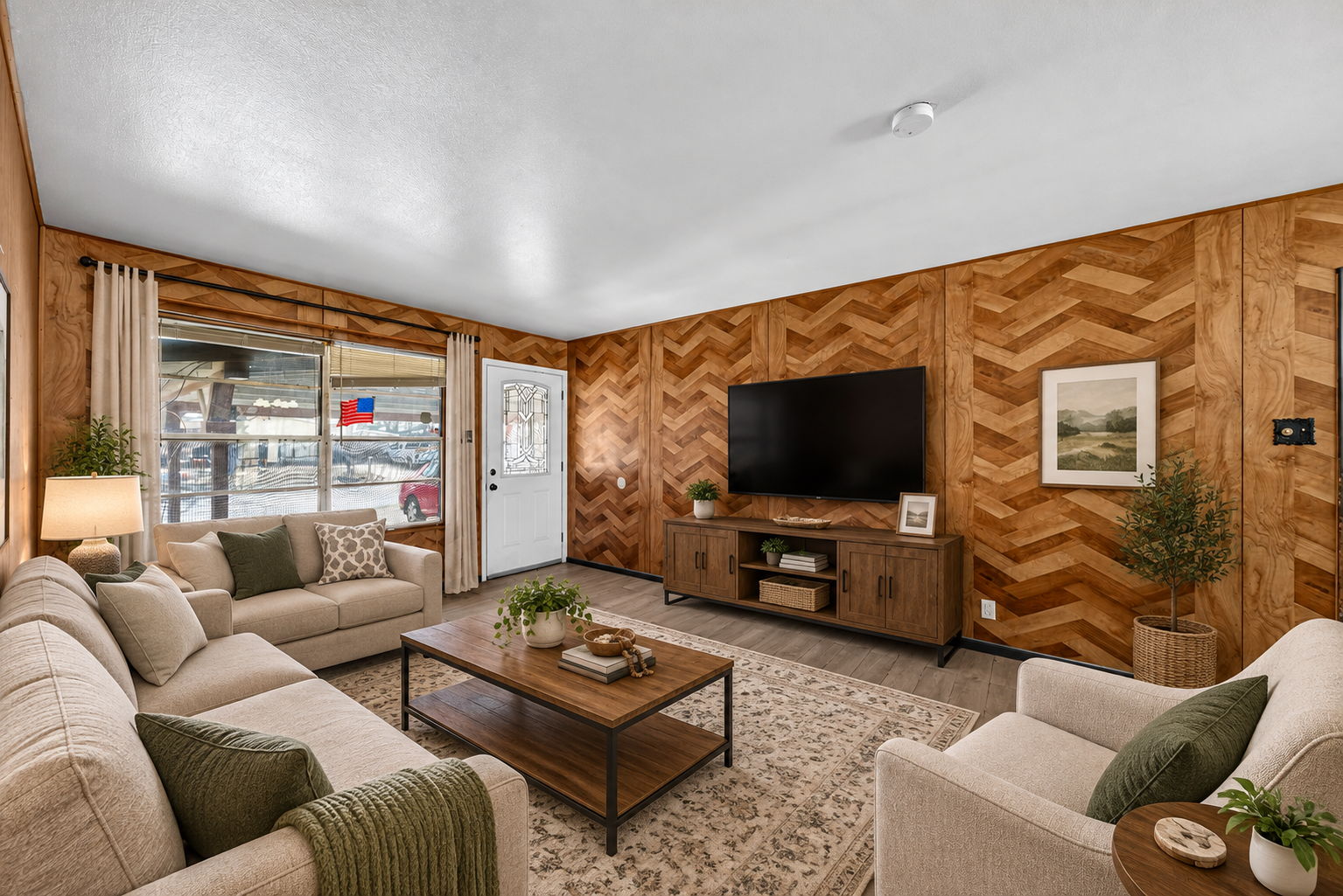 Family Room Virtually staged