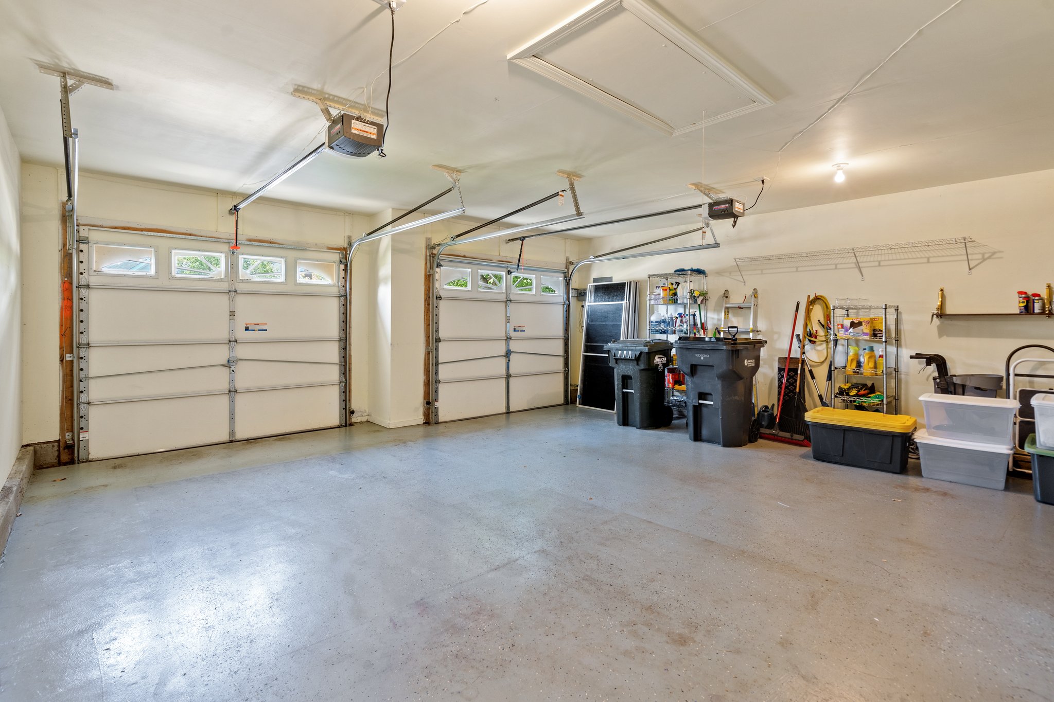 Two Car Garage with Pull Down Ladder for Storage