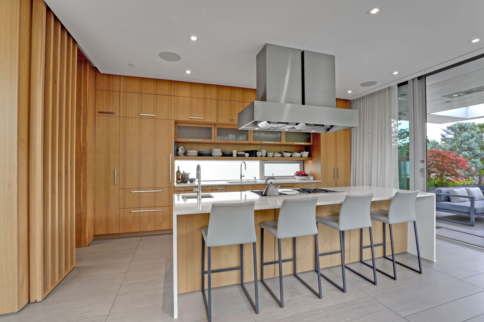 Chef's kitchen with seating for four