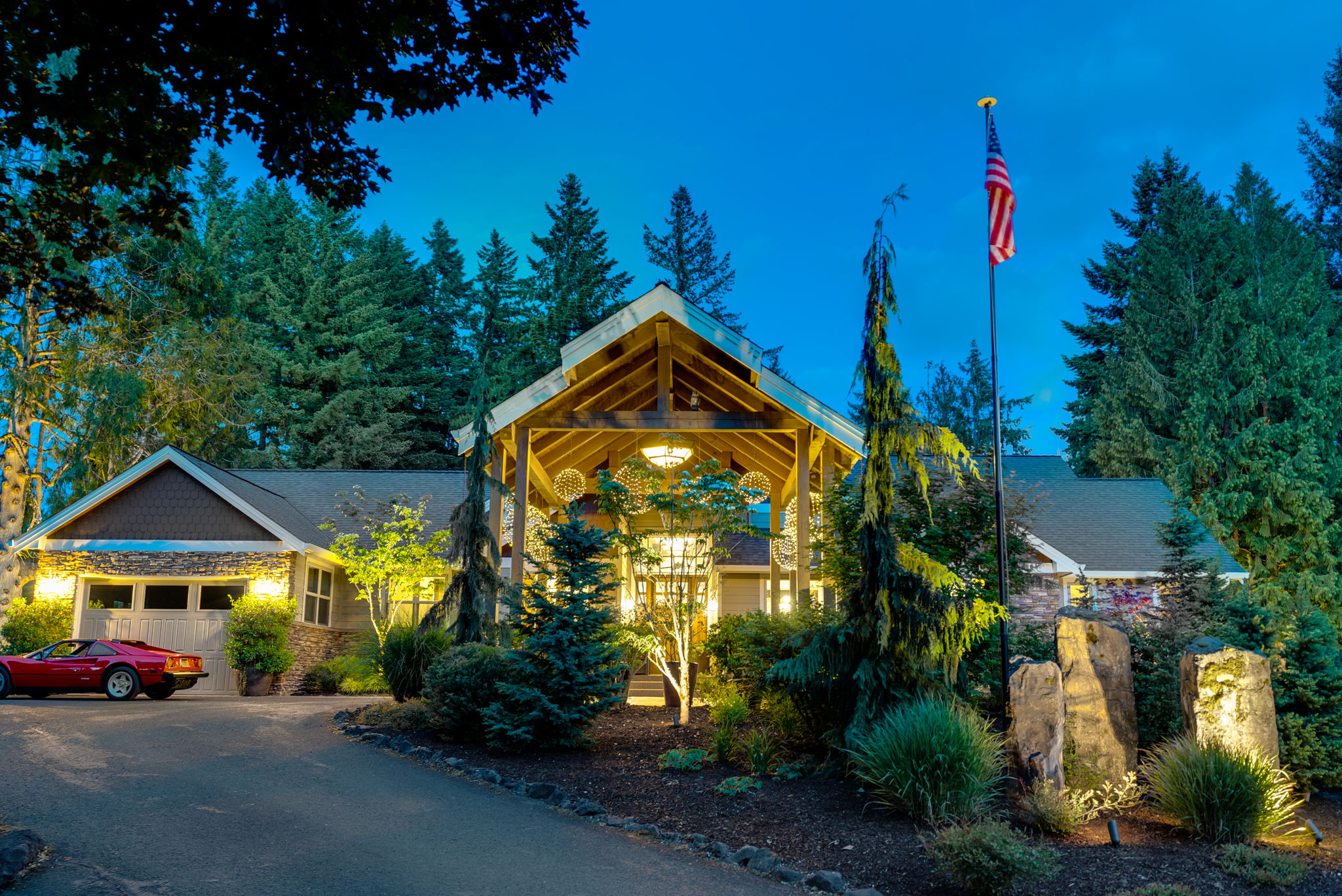 Twilight exterior front