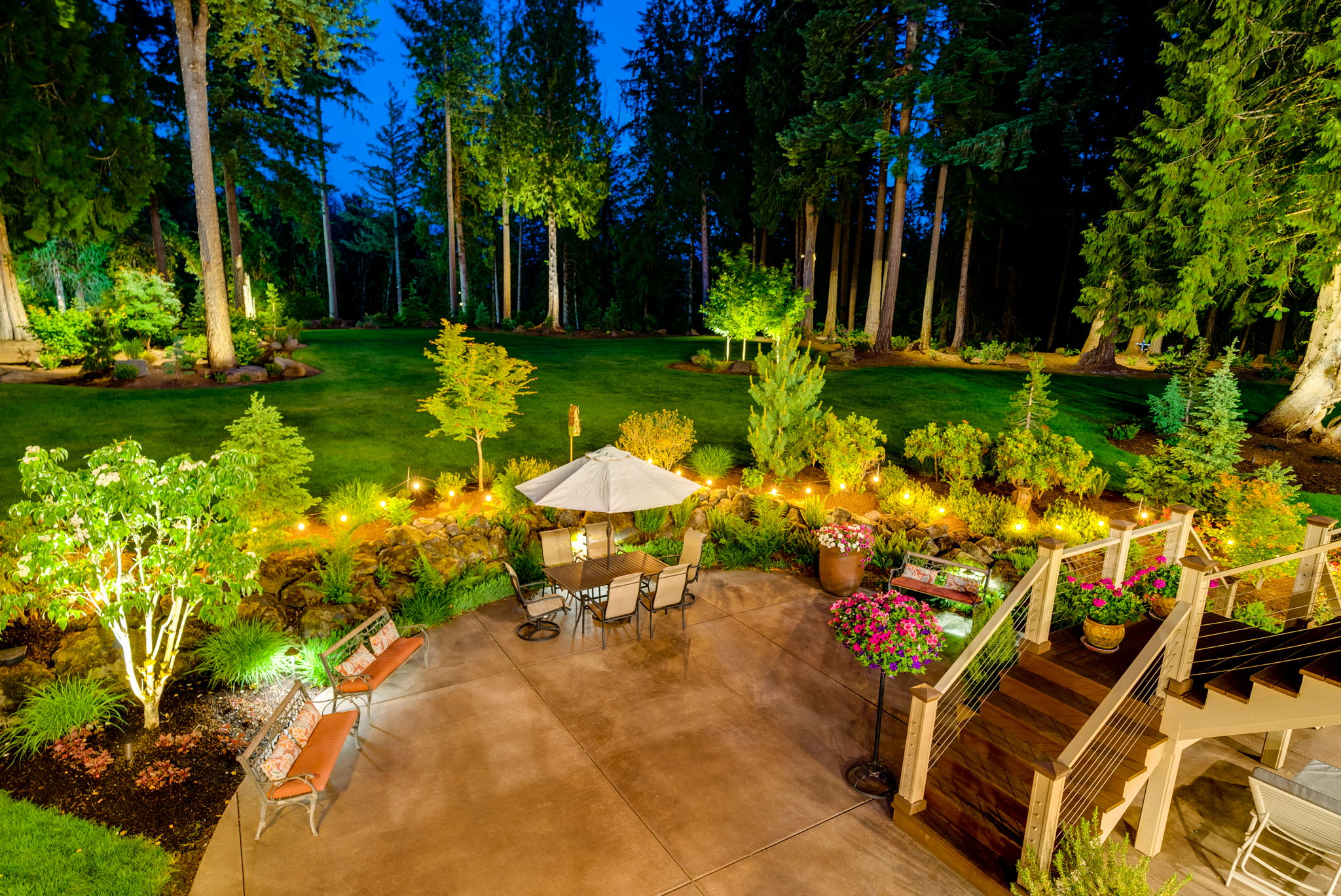 Twilight lower outdoor living