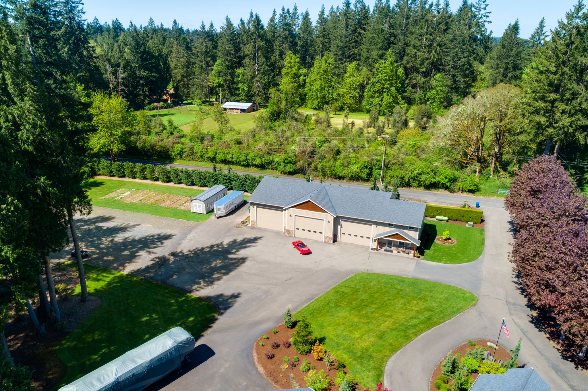 Drone overview of shop