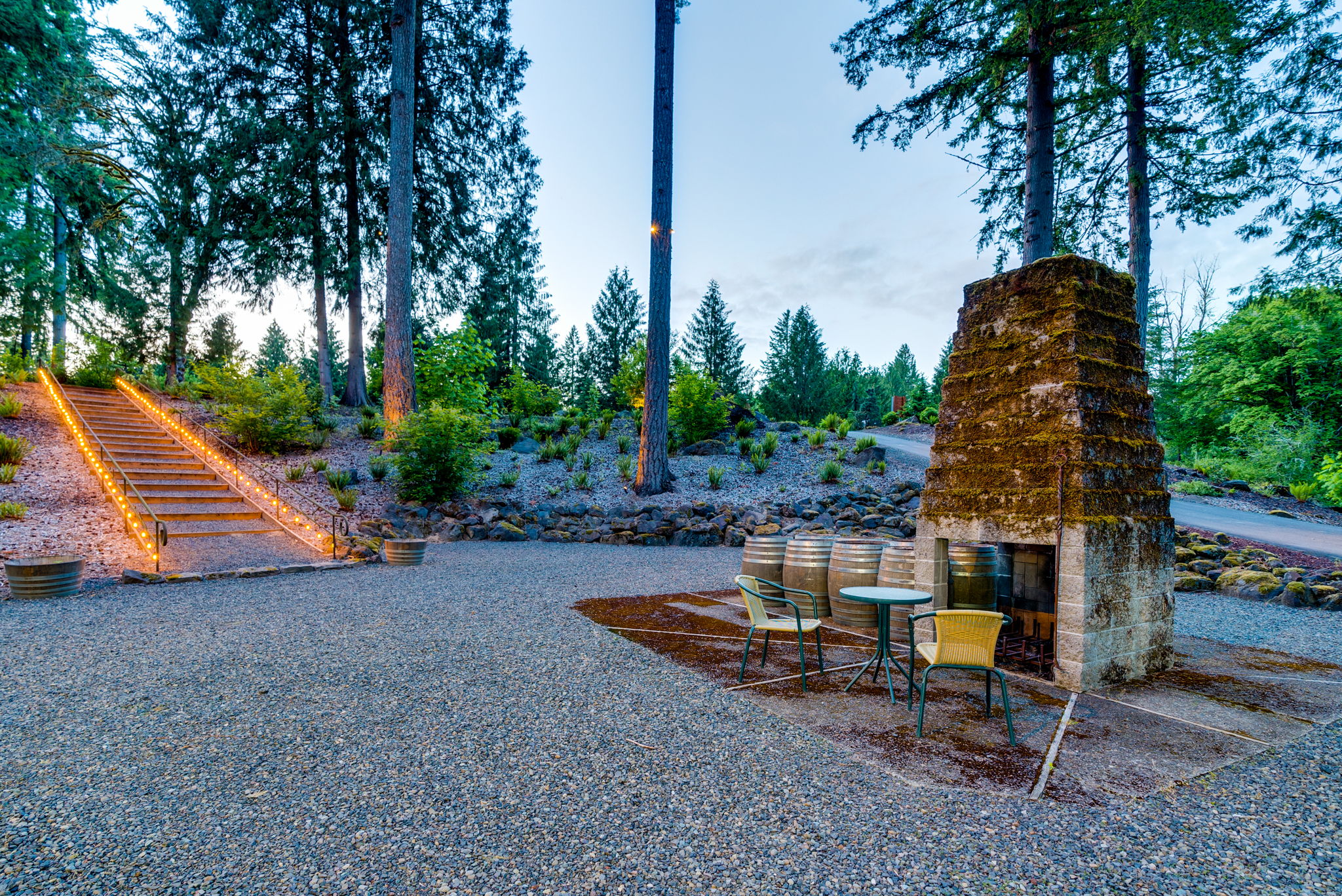 Stairs to entertainment meadow
