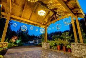 Twilight exterior entryway