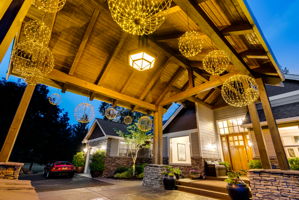 Twilight exterior entryway