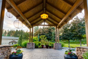 Twilight exterior entryway