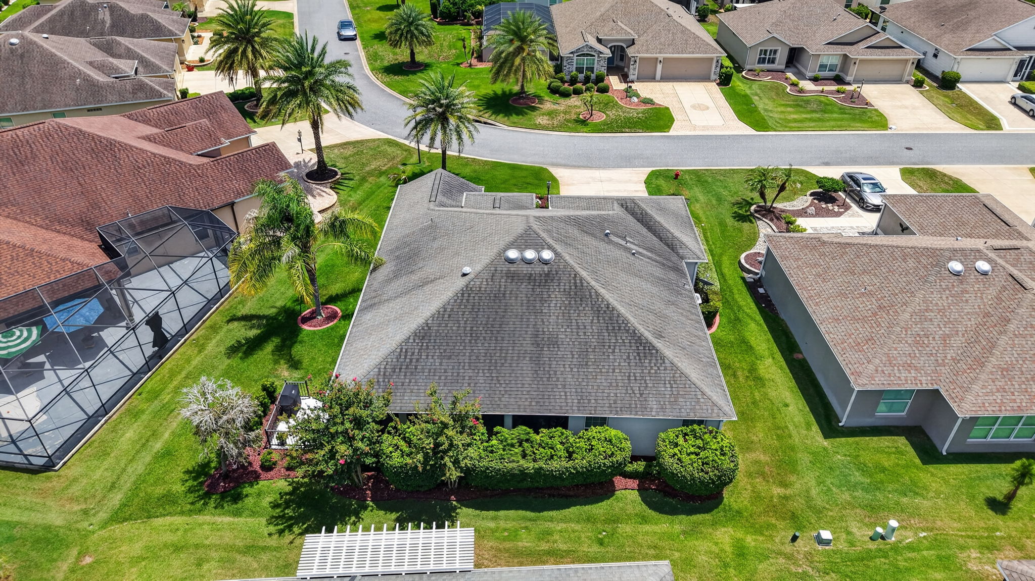Aerial Rear Elevation with PRIVACY Landscaping and ROOM FOR A POOL!