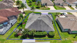 Aerial Rear Elevation with Property Lines, PRIVACY Landscaping,  and ROOM FOR A POOL!