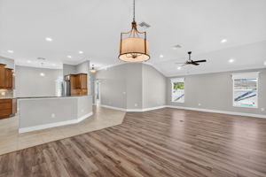 Kitchen, Dining, and Living Rooms