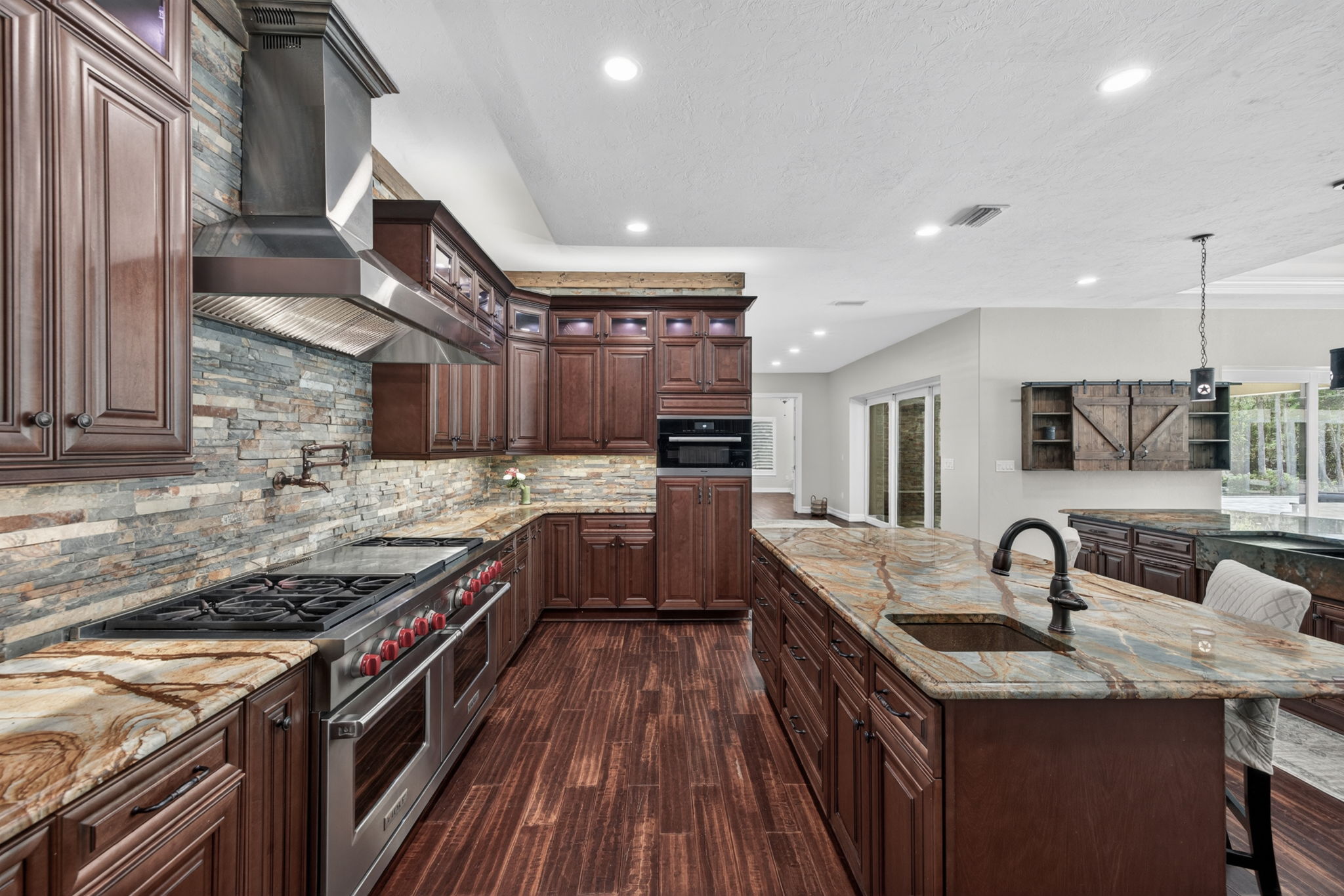 Custom Chef's Kitchen with Two Islands