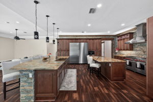 Custom Chef's Kitchen with Two Islands