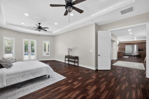 Primary Bedroom overlooks the resort style pool area