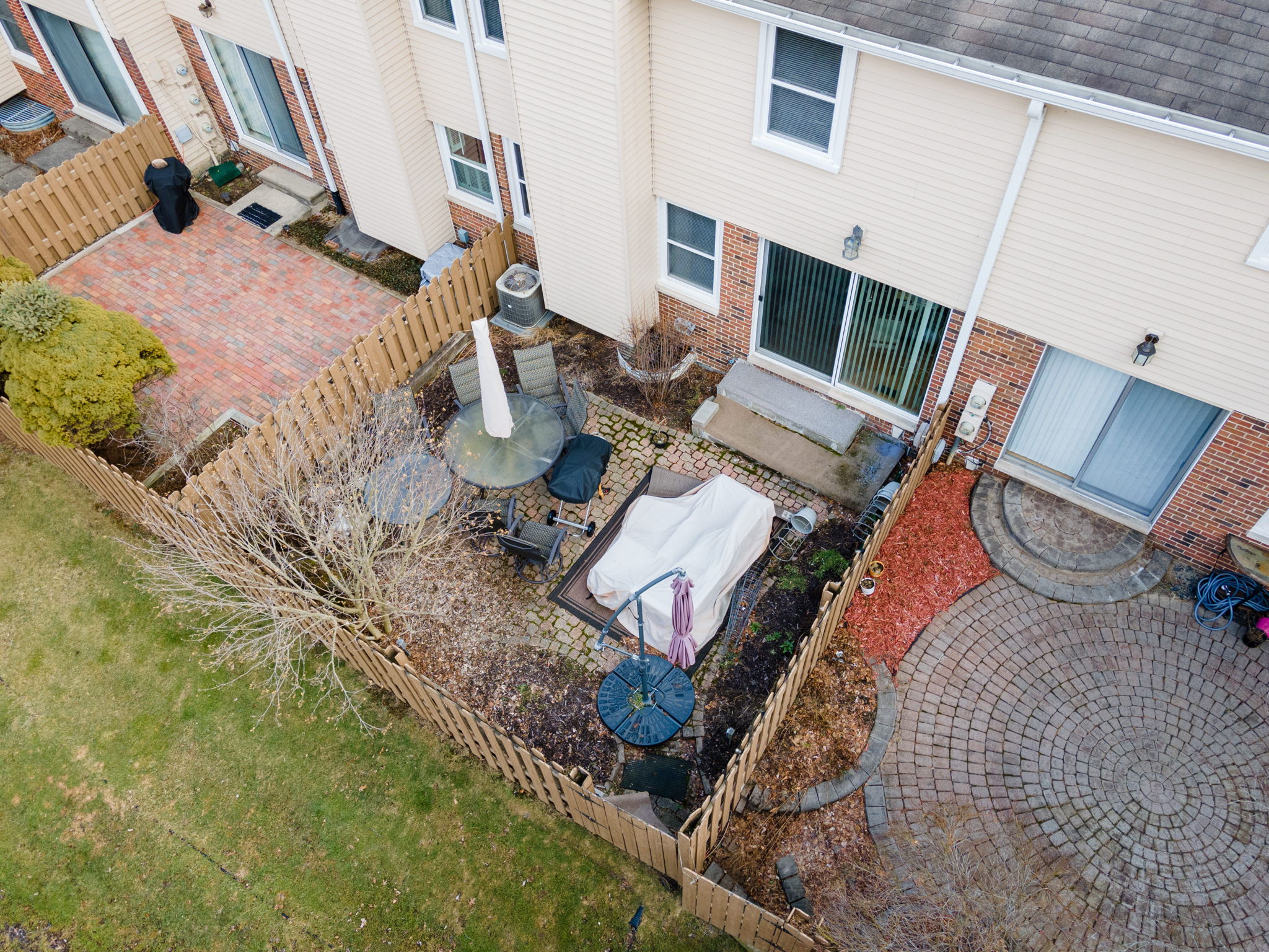 Fenced Rear Patio (aerial view)