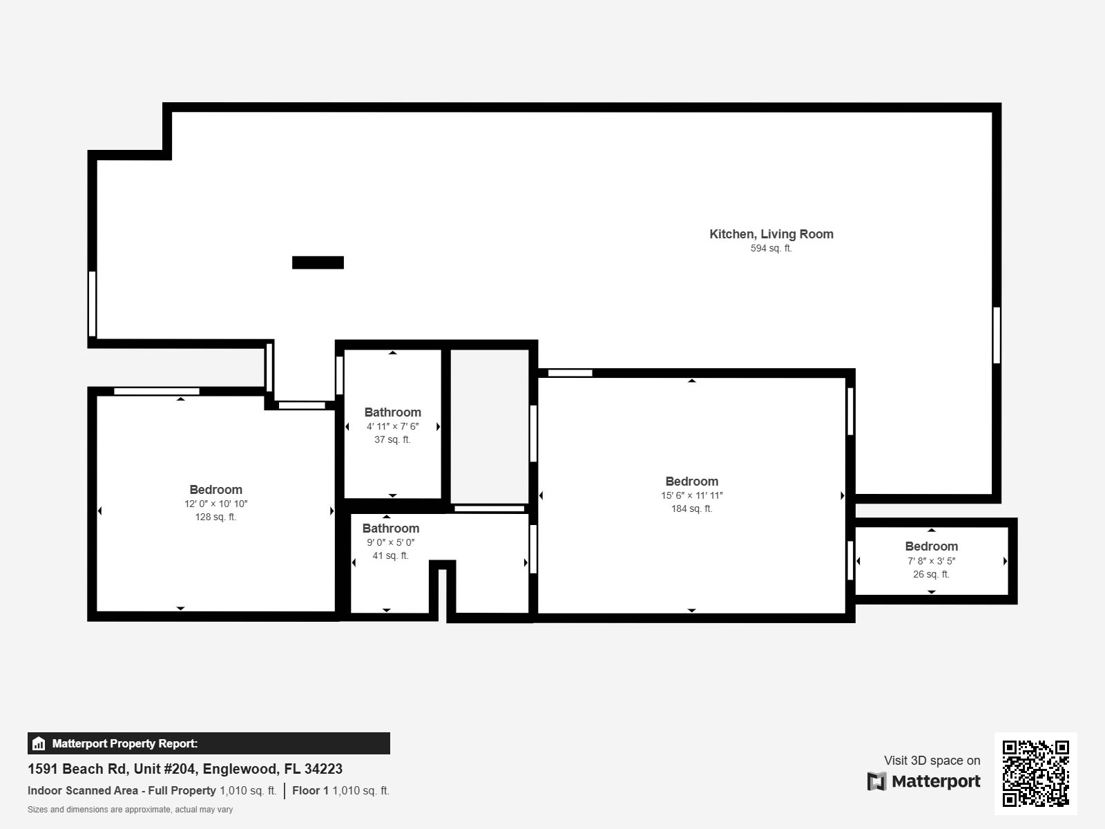 Measurements - 1591 Beach Rd - Unit #204