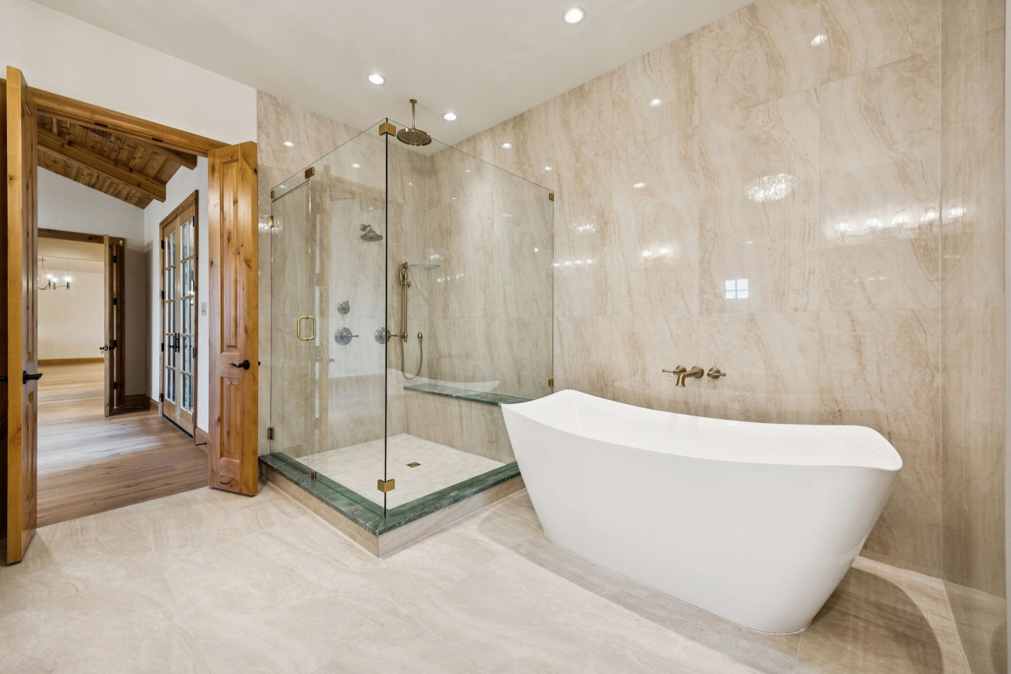 Master  Bath with Marble Walls