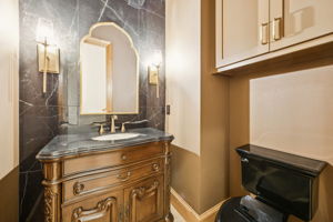 Powder With Black Marble Wall