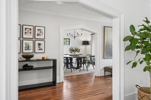 View through the arches: living room to dining room.