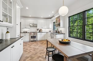 An updated eat-in kitchen with tons of light.