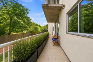 Private Terrace - showing planter boxes to add privacy (AI).