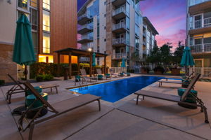 Poolside at night.