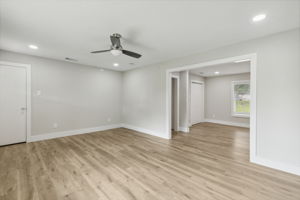 Large living area open to dining area.