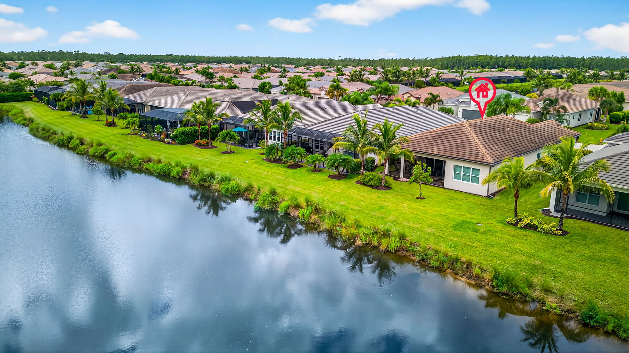 Aerial lakefront view...