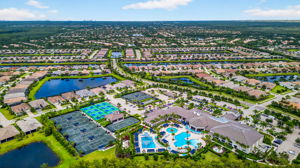 Aerial view of resort style amenities.