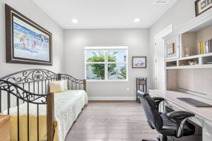 This den is located in the center of the home to the right between the kitchen and the front bedroom currently used as a craft room...