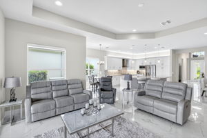 Living room open to kitchen perfect for all of your entertaining.