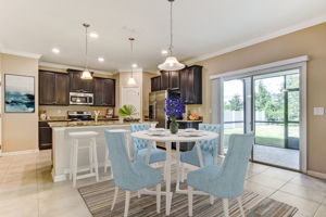 Options for eating at the dining nook, island counter or your screened lanai.
